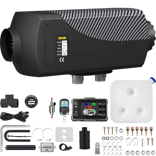 VEVOR 8KW Diesel Air Heater with Muffler, 12V with Remote Control and LCD Switch for Vehicles, Trucks, Motorhomes, Boats, and Buses