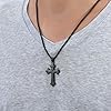 Jpltlvy Titanium Steel Cross Pendant Necklace for Men Hip Hop Style Trendy Chain Unisex Gift #1