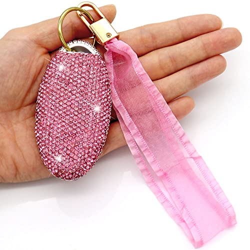 Image of Key Fob Cover Compatible with Nissan Altima Maxima Murano Rogue Sentra Armada Sedan GTR Pathfinder Compatible with Infiniti EX FX X G JX M Q QX Bling Crystal Diamond Cover Shell Case (Pink)