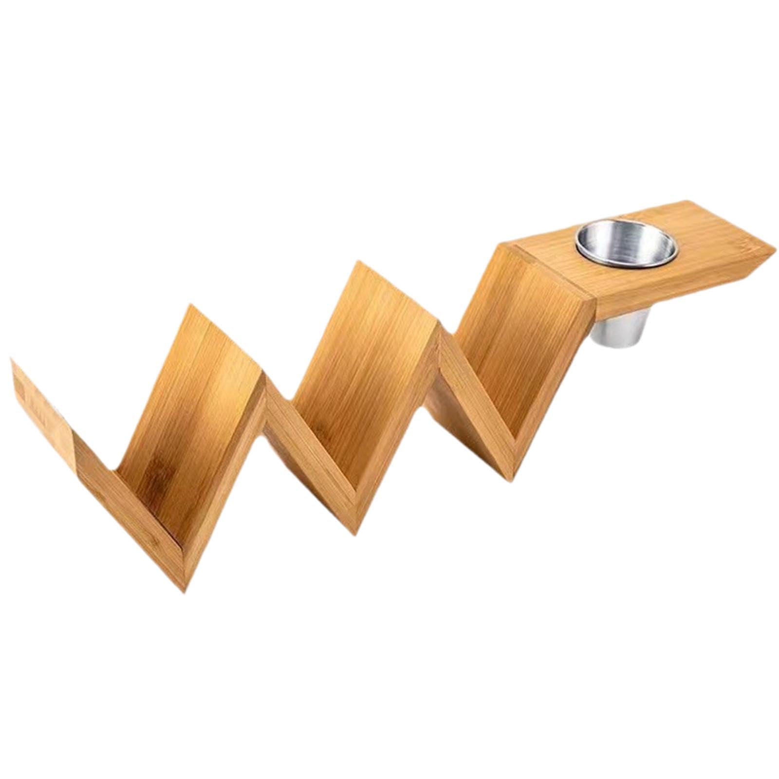 Bamboo Taco Holder Pancake Stand Burrito Potato Chips Rack Taco Shell Holder Taco Display Plate for Living Room Home Pancake, with Bowl