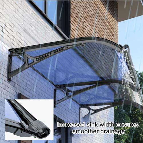 Marquise en polycarbonate durable 60x210 cm protection UV optimale