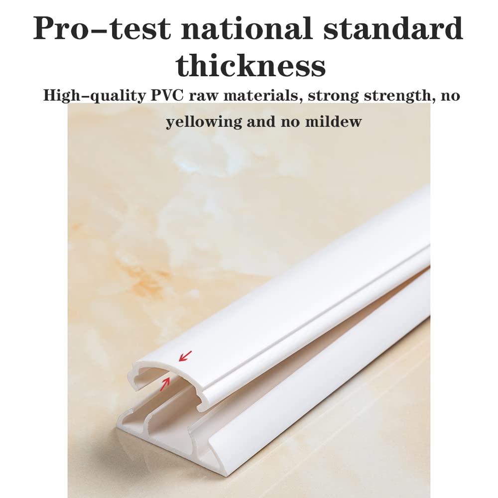 PVC Protector De Cable De Suelo,Canaleta Pasacables Suelo,Cubre Cables Suelo,1m de Largo,2 Raíces,Canaleta de Cables Autoadhesiva,Anti Pisoteo,Organiza,Oculta y Protege Cables