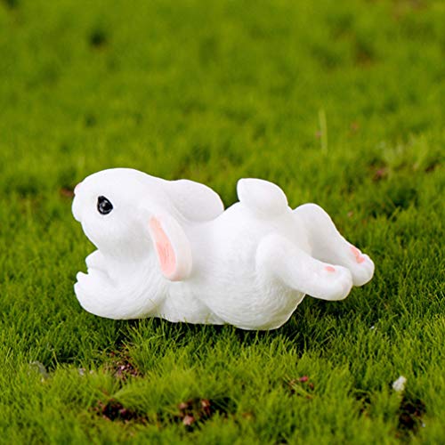 Amosfun Miniature Resin Rabbit Figurines Fairy Garde Miniature Ornament Moss Landscape Diy Crafts Plant Pots Figurine For Garden Easter Decor 12Pcs (Random Style) #TOP5