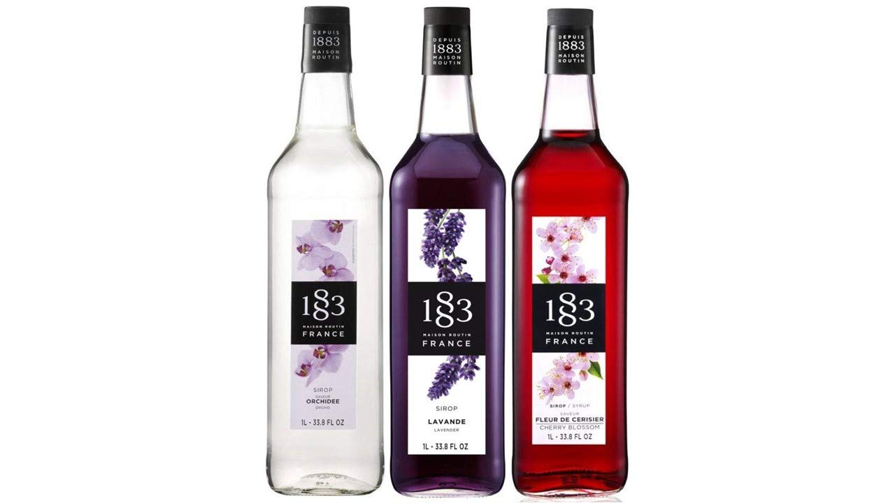 Assortiment fleuri : sirop orchidée, lavande et fleur de cerisier