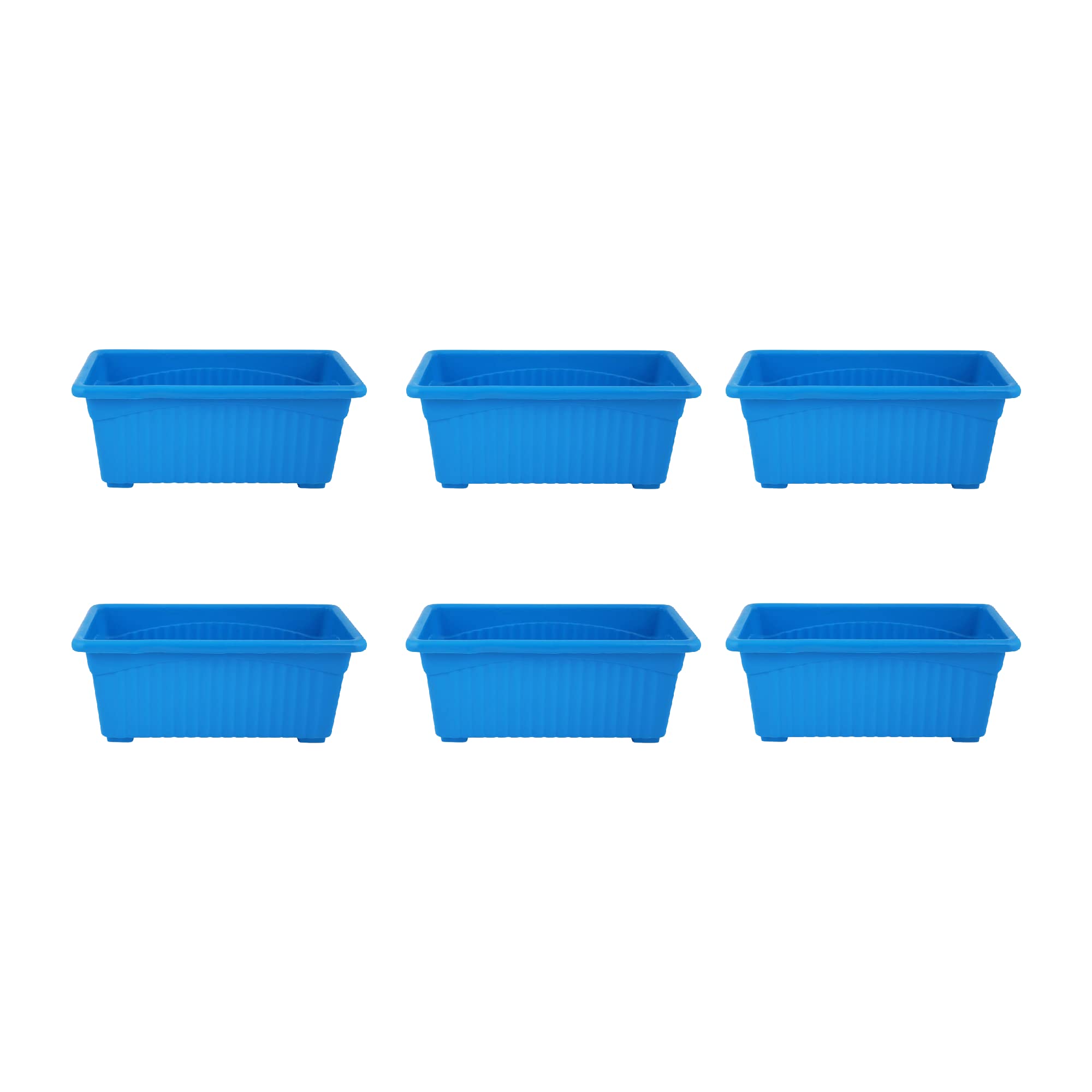 NAYRA Rectangular Shape Plastic Tub Planters/Flower Pots for Balcony, Garden, Home | Best for Flowers and Plants Blue Color Planters (Set of 6) (B0BNYNG32J) Amazon Price History, Amazon Price Tracker