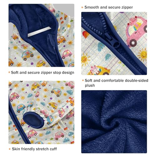 Funny Car Animal Boys Fleece Coat,Children's Zip-Up Hoodie Jacket,Baby Warm Fashion Outerwear 3-10T,A1134833