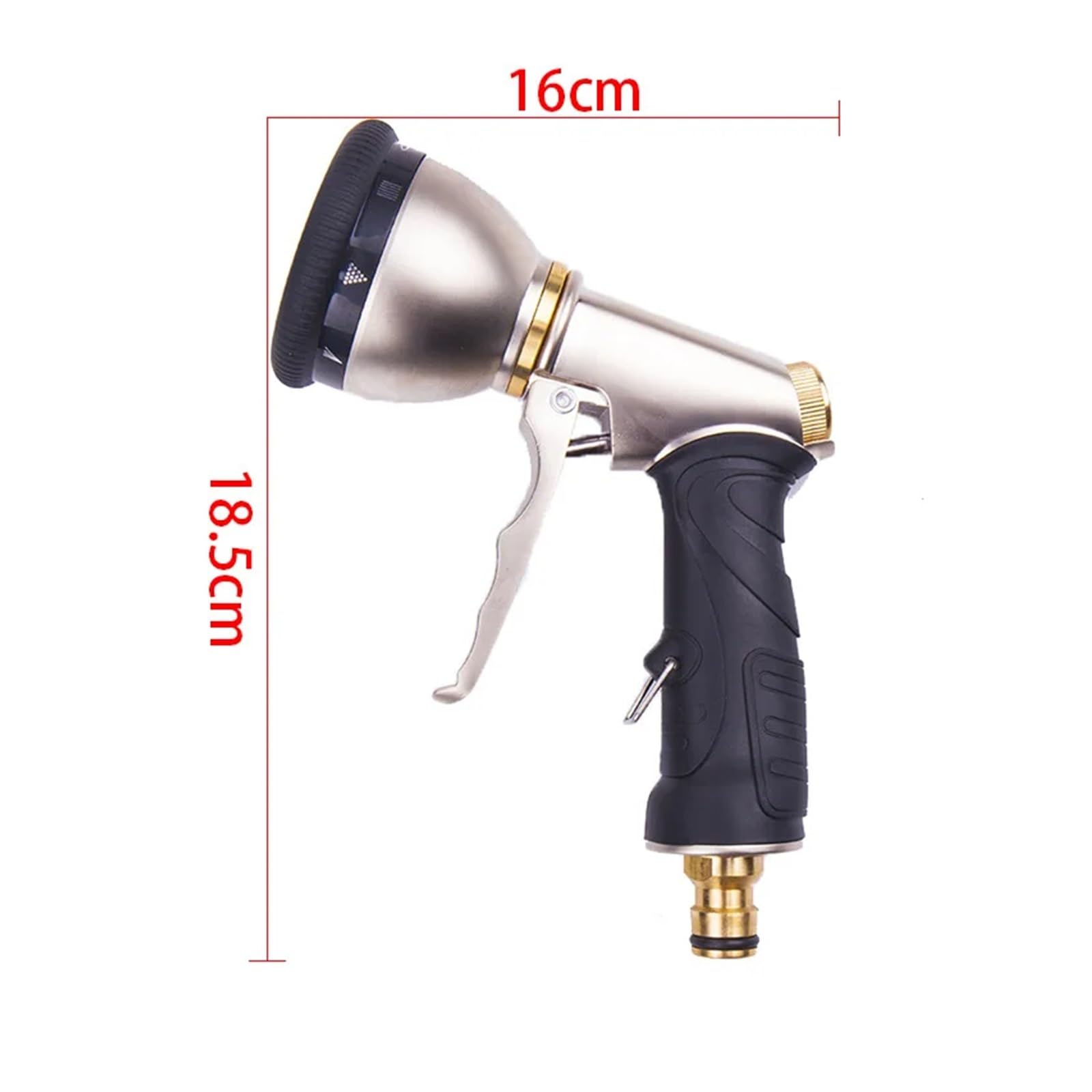 Pistolet d'arrosage avec embout multi-jets, Eau de jardin haute pression avec jets variables, mode multijet, laiton
