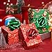 20 Pieces Christmas Pull Bows Red and Green Ribbon Bows with Metallic Luster and Metal Texture for Present Wrapping, Xmas, Wedding, Valentine's Day and Christmas Wreath Baskets, 5 inches (Red, Green)