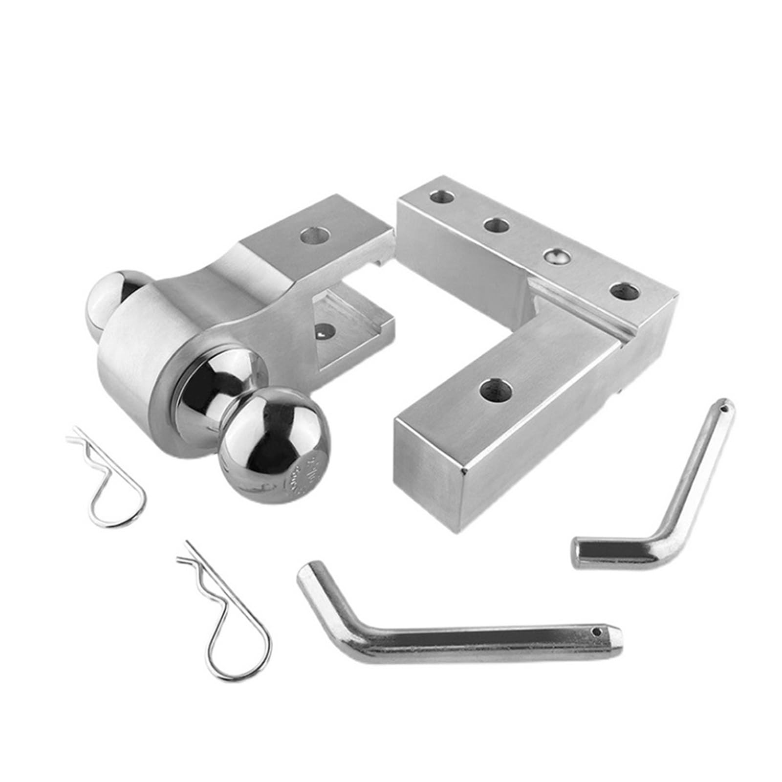 Anhängerkupplung, 4-stufig Verstellbarer 6-Zoll-Anhänr Aus Aluminium Mit Abschlepphaken, Doppelte Kulhalterung, 2-Zoll-Standardempfänrteile