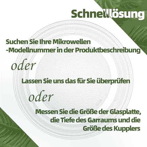 Gemroom 255 mm Mikrowellen Drehteller Kompatibel mit GE WB49X10010, 25,5 cm Ersatz Mikrowellen Glas Platte für Whirlpool WP8205098, LG 3390W1G005D