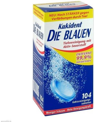 Kukident Die Blauen cleansing tablets, pack of 104