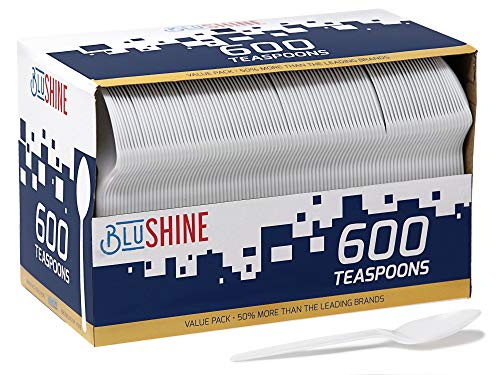 600 Pack White Disposable Plastic Tea Spoons - Practical Cutlery for Parties Lunches Picnics and Long Trips - BPA-Free - Safe for Kids - Great for Meals Desserts or Appetizers