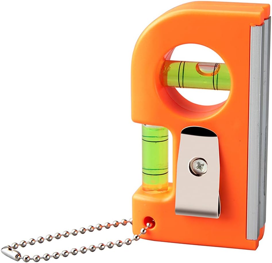 Premium Magnetic Small Pocket Level Tool with Two Bubble Spirit Leveler Metal Keychain&Hook Easy Carry and Storage for Tiles Floor Picture TV Set Hanging - 3.3inch/2oz