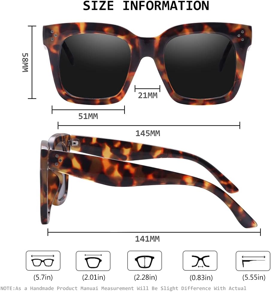 Vintage Women Oversized Sunglasses Designer Luxury Square Sun Glasses UV400 Protection Flat Lens - Image 4