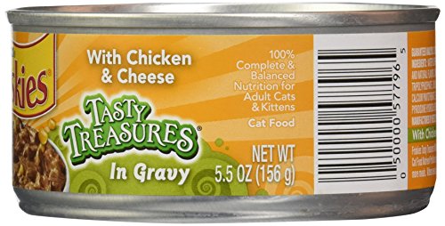 Friskies Canned Tasty Treasures Cat Food, Chicken And Cheese in gravy, 5.5 Oz - image 2