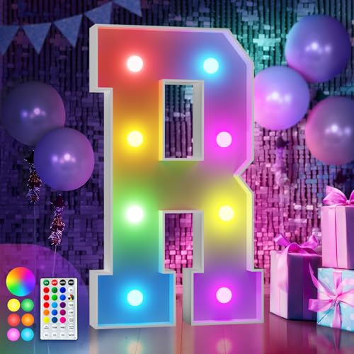 Image of Imprsv Colorful 3FT Marquee Letters R, 18 Colors Large Light up Letters