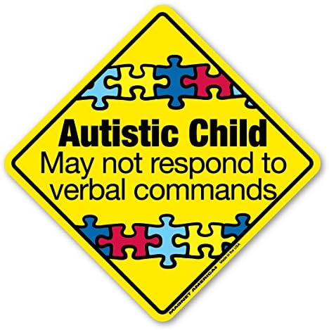Autistic Child Emergency Alert Sticker By Magnet America is 5.5" x 5.5" Made for Vehicles, Laptops, and Refrigerators image 2