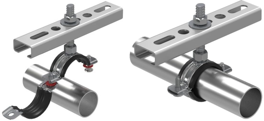 KAMAN Rohrschelle verzinkt mit EPDM-Gummieinlage und Mutter 10 Stück (214–224 mm / 8" – M12)