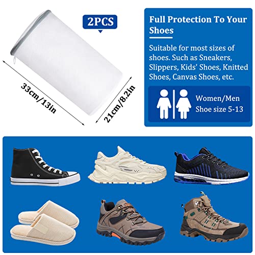 Blmsian 2 Pack Large Shoes Wash Bags, Shoe Washing Bags For Washing Machine, Durable And Reusable Sneaker Laundry Mesh Washing Bag With Zipper For Shoes, Bras, Socks, Travel Storage Organization Bags #TOP1