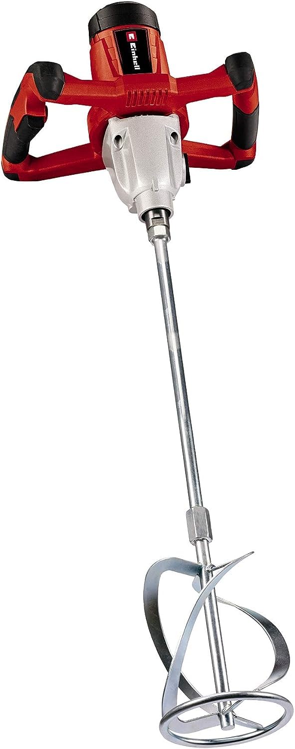 Einhell 4258550 Paint and Mortar Mixer (1400 W, 0-780 1/min, M14 Stirring Tool Mount, Speed Electronics, alu Gearbox, Include 133 mm Diameter Mortar Stirring Tool), Red ,21.0 cm*32.5 cm*32.5 cm
