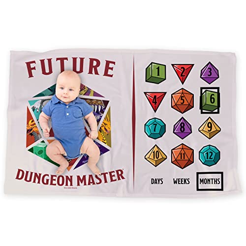 Image of LOGOVISION Dungeons and Dragons Baby Milestone Blanket, 36"x58" Future Dungeon Master, Unisex for Baby Boy and Girl