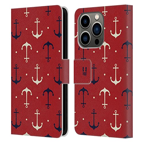 Funda tipo libro iPhone 14 Pro de cuero con anclajes marinos y tarjetero integrado