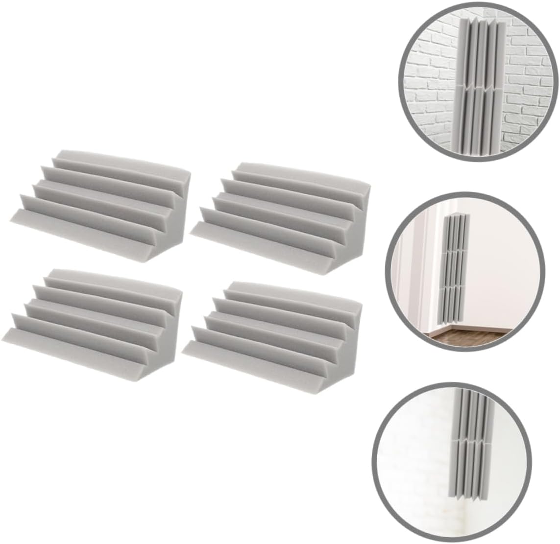 HANABASS 4pcs Bass Trap Sound Absorbing Panels for Walls Low-Frequency Acoustic Isolation Pads for KTV Cinema and Bar Use Soundproofing Wall Padding for Corners