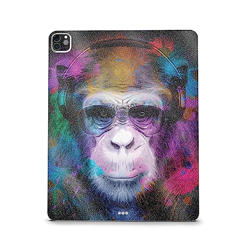 Image of MightySkins Carbon Fiber Skin Compatible with Apple iPad Pro 12.9 inch M2 6th Gen (2022) Full Wrap Kit - Neon Monkey | Protective, Durable Textured Carbon Fiber Finish | Easy to Apply | Made in The USA