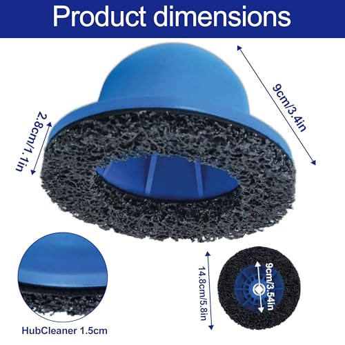 Radnabenschleifer, Kugelkopfschleifer, Nabenschleifer, Topfschleifer Radnabe, Reinigen Schleifen Entrosten 150mm für Felgenwechsel, Rostentfernung, Blau