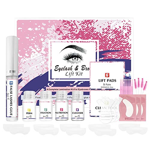 Luxsea 2 in 1 Lash & Brow Lift Lamination Kit Professional Eyebrow 3D Perming DIY Brow Lash Lift Set for Semi-Permanent Fuller Eyebrow Styling Extension Curled Lashes