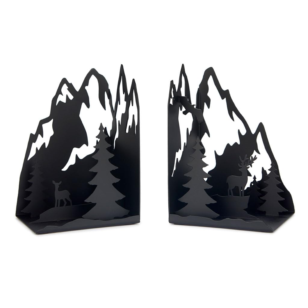 Balvi Fermalibri Mountains Colore nero Rappresenta un paesaggio montano Metallo