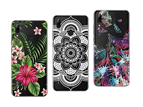 NOVAGO Compatible avec Huawei P Smart 2019, Honor 10 Lite -Pack de 3 Coques Souples Solides avec Impression de qualité (3 Coques, Multicolore 2)