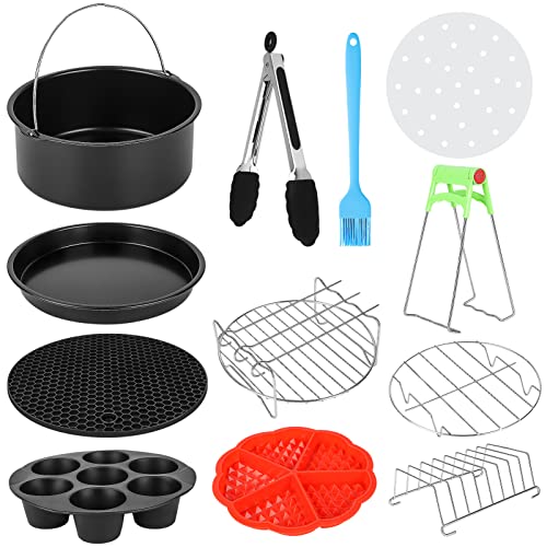 MorNon Zubehör Heißluftfritteuse Universal 5 STK Friteusen Zubehörset Airfryer XL Fritteuse Backform für die Meisten Backzubehör Geeignet (15STK)