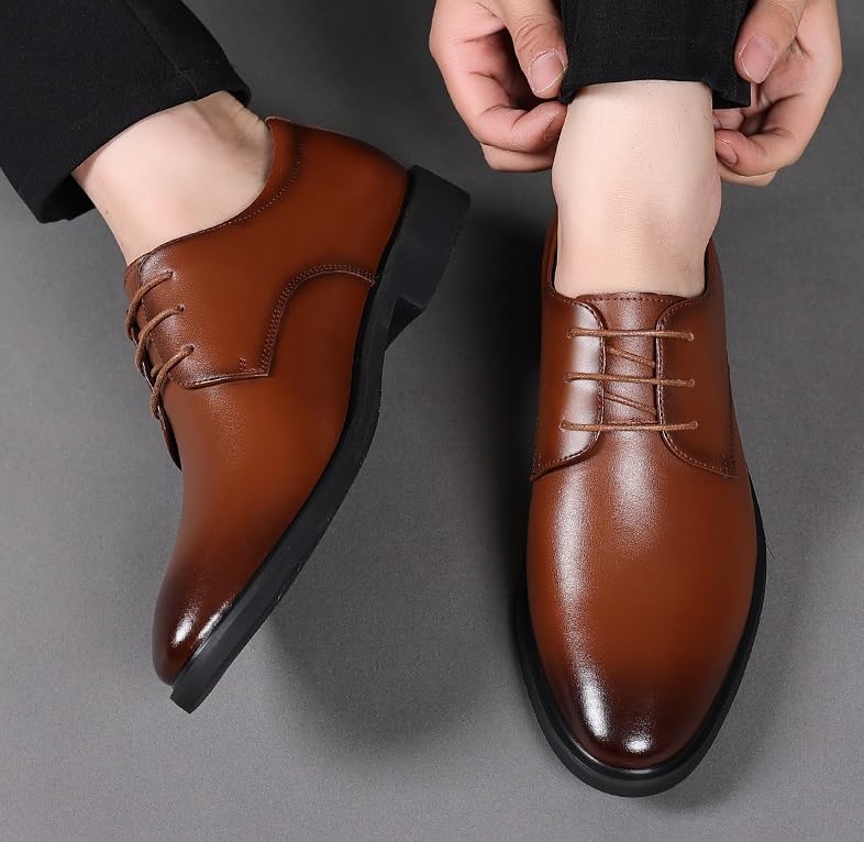 Men's Patent Leather Formal Business Oxford Dress Shoes Formal Business Casual Oxford Trendy Plaid Upper Tuxedo Shoes for Men2