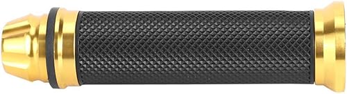 Miniatura 3 de Empuñaduras de manillar de motocicleta, empuñaduras de goma con extremo de aluminio, universales para barra de mango de 78 "(22 mm) (dorado)