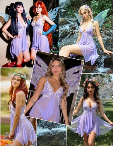 Image of Avidlove Lingerie for Women Front Closure Lace Babydoll Chemise XS-5XL