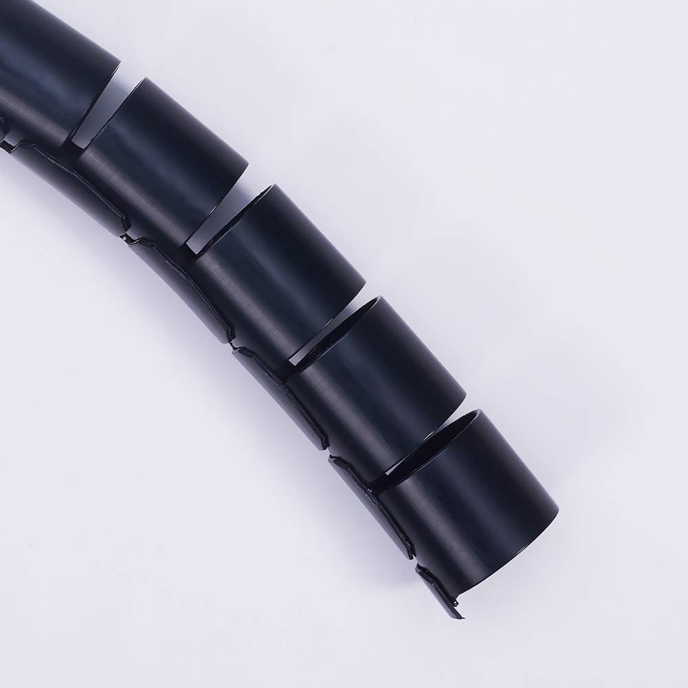 Othmro Avvolgicavo A Spirale In Polietilene - Tubo Raccoglicavi Estensibile Diametro 25mm, Lunghezza 3 Metri, Colore Grigio, Per Organizzare Cavi Di Computer, TV E Ufficio, Tagliabile Su Misura