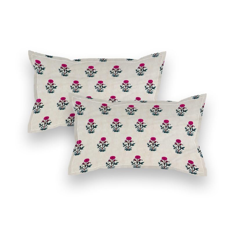 Image of NHD HOME Pure Cotton Flat Double Bedsheets with 2 Pillow Covers | Double Bed Breathable | Wrinklefree | Soft 200tc Supersoft | 228 x 225 Cm| White Pink & Black