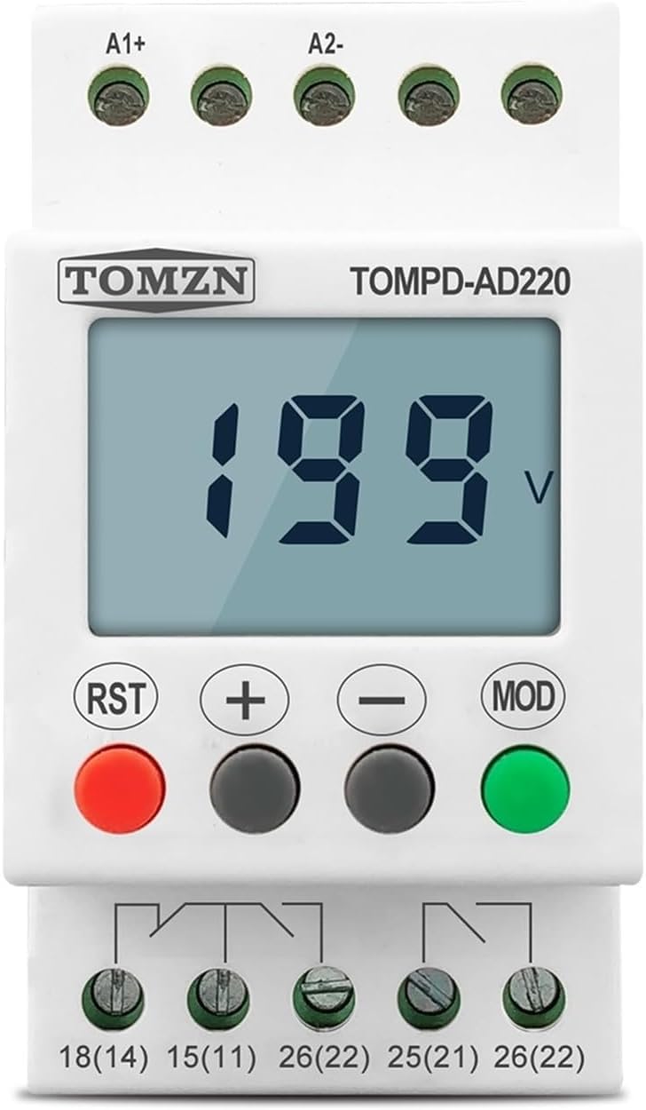 AC DC Adjustable Over and Under Voltage Protector Single Phase Din Rail Monitoring Protection Relay