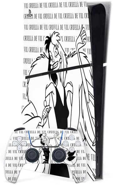 Skinit Decal Gaming Skin Compatible with PS5 Slim Digital Edition Bundle - Officially Licensed Disney Villains Sleeping Beauty and Maleficent Art Design