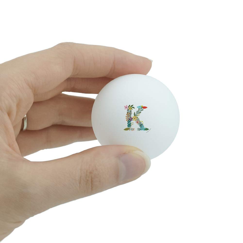 GRAPHICS & MORE Letter K Floral Monogram Initial Novelty Table Tennis Ping Pong Ball 3 Pack