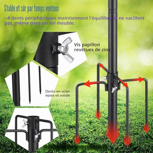 Maison de Merle Bleu et copain d’oiseau sur support de nichoir réglable de 150cm - 4