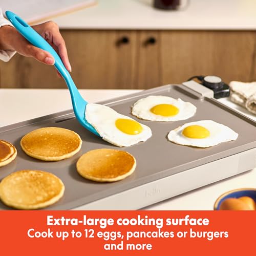 Image of bella 10 inchx20 inch Non-Toxic, Nonstick, Ceramic Griddle, Oatmilk