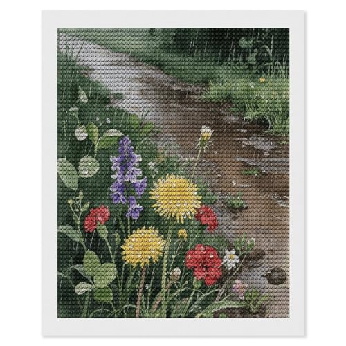 Kit peinture diamant fleurs sauvages VstaDank broderie diamants