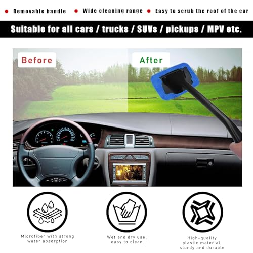 image for Ohleats Car Windshield Cleaning Tool, Microfiber Window Cleaner with 4