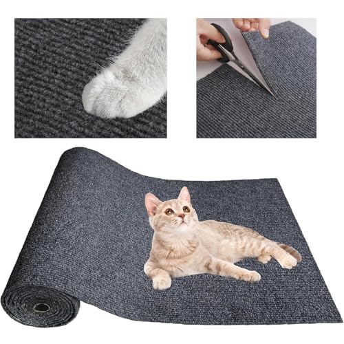 40 x 200cm Griffoir Chat Canapé, Tapis Griffoir pour Chat Auto-adhésif, Tapis à Gratter Autocollant pour Chat, Climbing Cat Scratcher, DIY Trimmable Chats Grattoir, Protège Les Tapis et Canapés