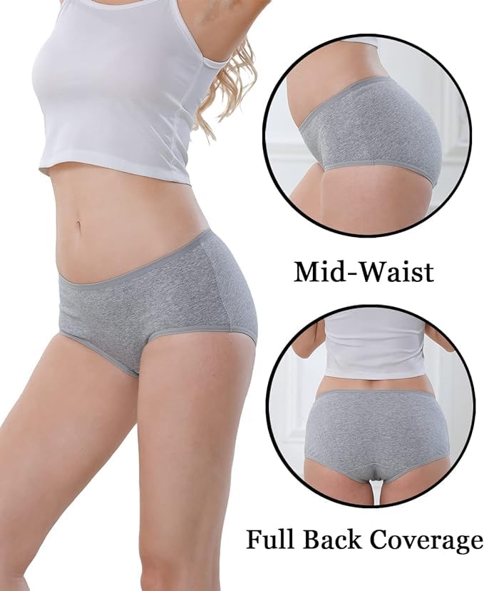 Image of LOURYN KOULYN Women's Breathable Cotton Underwear Hipster Panties for Daily Comfort 4-Pack