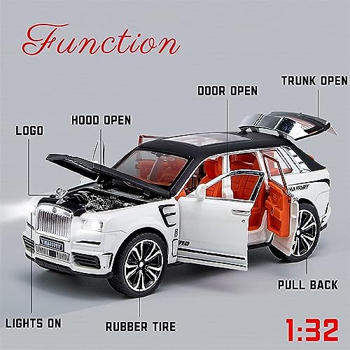 Image of 1:32 Scale RR Cullinan Toy Car for Kids Die Cast Metal Model Cars with Light Sound Pull Back Car Toy for Boy 2 Year Above, Red