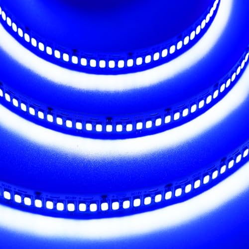 Image of SUYOOULIN LED Strip Lights, AC 110V-130V 16.4ft /5m SMD 2835 600 LEDs Light Strips, 15000LM Flexible Waterproof IP68 LED Ribbon for DIY Christmas Home Indoor Outdoor Decor(Blue)