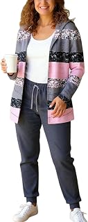 Womens Lounge Boho Floral Two Piece Sweat Matching Sets Sweatpants Zip Up Hoodie Sweatsuits Track Outfits with Pockets